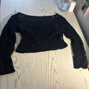 SHEIN Black Lace Crop Top